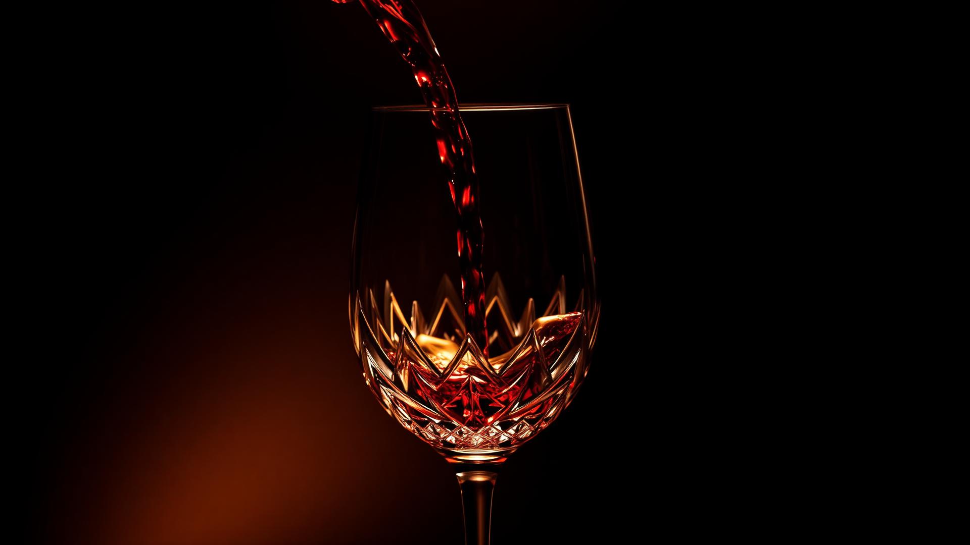 Taça de vinho sendo servida